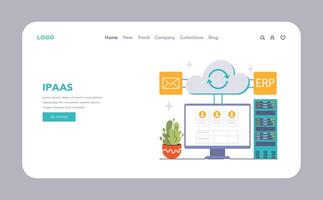 Integration Platform as a Service , IPaaS concept.Flat illustration vector