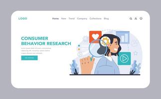 Trend watching web or landing. Specialist tracking new business vector
