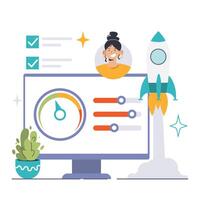 Website Optimization set. Flat illustration. vector