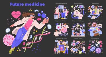 Future Medicine. Flat Illustration vector
