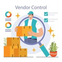 Vertical integration. Company's supply chain optimization and control. vector