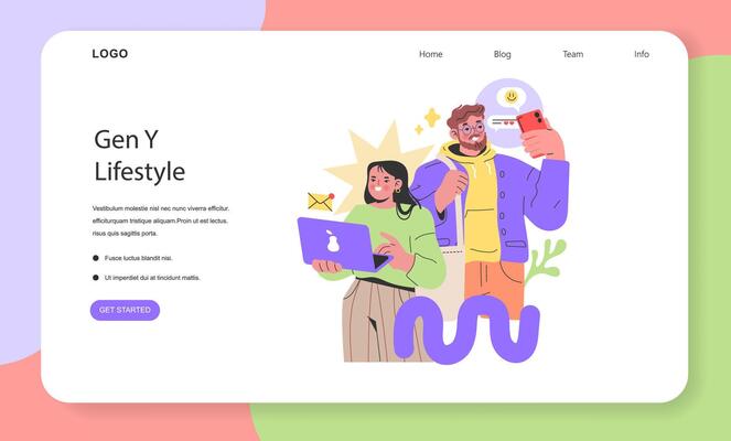 Gen Y Lifestyle concept. illustration.