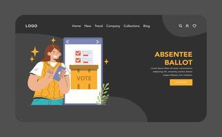 Election web or landing dark or night mode. Democratic procedure vector