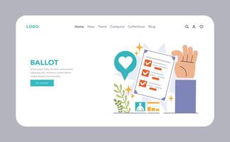 Election web or landing. Democratic procedure, citizens choosing political vector