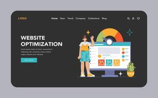 Website Optimization set. Flat illustration. vector