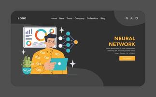 Neural Network concept. Flat illustration vector