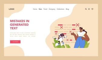 Mistakes in generated text concept. Flat illustration vector