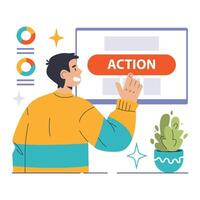 Website analysis. Conversion rate and traffic analysis. Experts analyzing vector