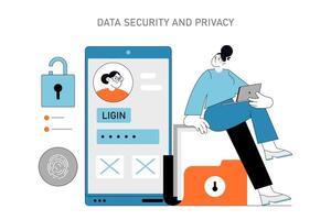 Data Security and Privacy concep illustration vector