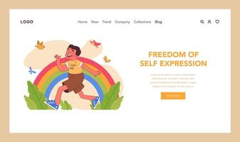 Freedom of self expression concept. Flat illustration vector