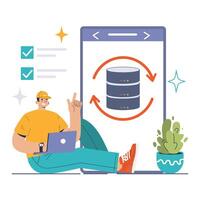 Website Optimization set. Flat illustration. vector