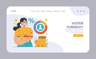 Election web or landing. Democratic procedure, citizens choosing political vector