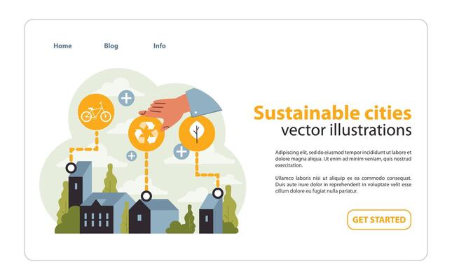 Sustainable cities concept. Flat illustration