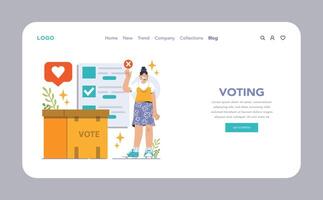 Election web or landing. Democratic procedure, citizens choosing political vector