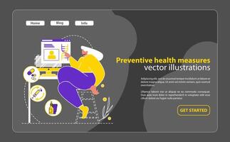 Preventive Health Measures concept Showcases health monitoring through digital platforms, emphasizing proactive personal healthcare management illustration vector