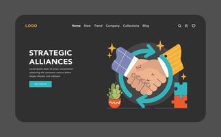 Vertical integration web or landing. Company's supply chain optimization vector