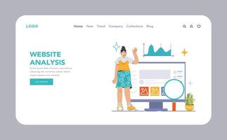 Website analysis web or landing. Conversion rate and traffic analysis vector