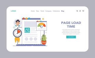 sitio web análisis web o aterrizaje. conversión Velocidad y tráfico análisis vector