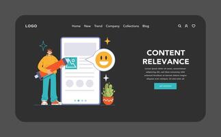Website analysis dark or night mode web or landing. Conversion rate vector