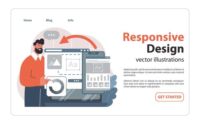 Responsive design adaptation concept. Flat illustration