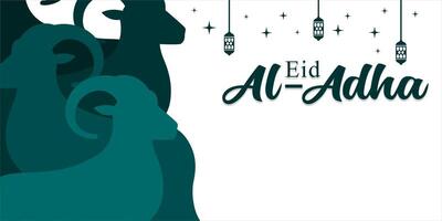 Eid al-Adha holiday background with colors and illustration objects that are typical of the celebration vector