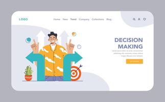Decision-making set. Strategic thinking, brainstorming and solution research vector
