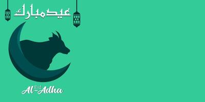 Eid al-Adha holiday background with colors and illustration objects that are typical of the celebration vector