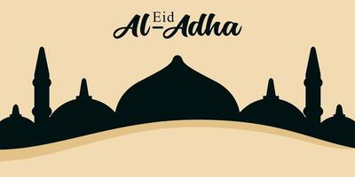 Eid al-Adha holiday background with colors and illustration objects that are typical of the celebration vector