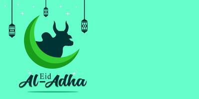 Eid al-Adha holiday background with colors and illustration objects that are typical of the celebration vector