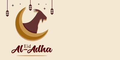 Eid al-Adha holiday background with colors and illustration objects that are typical of the celebration vector