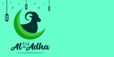 Eid al-Adha holiday background with colors and illustration objects that are typical of the celebration vector