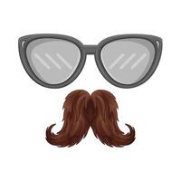 ilustración de Bigote y lentes vector