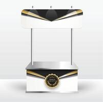 Luxury product display counter black gold Isolated from the white background. Display tables for sale. design illustration. vector