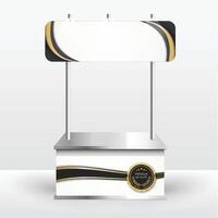 Luxury product display counter black gold Isolated from the white background. Display tables for sale. design illustration. vector