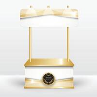 Luxury product display counter black gold Isolated from the white background. Display tables for sale. design illustration. vector