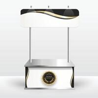 Luxury product display counter black gold Isolated from the white background. Display tables for sale. design illustration. vector