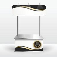 Luxury product display counter black gold Isolated from the white background. Display tables for sale. design illustration. vector