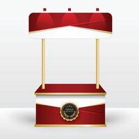 Luxury product display counter red gold Isolated from the white background. Display tables for sale. design illustration. vector
