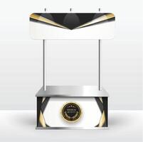 Luxury product display counter black gold Isolated from the white background. Display tables for sale. design illustration. vector