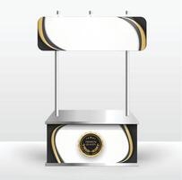 Luxury product display counter black gold Isolated from the white background. Display tables for sale. design illustration. vector