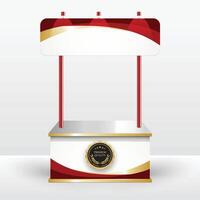 Luxury product display counter red gold Isolated from the white background. Display tables for sale. design illustration. vector