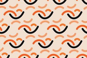 Fun colorful line doodle seamless pattern. Creative minimalist style art background for children or trendy design with basic shapes. Simple childish scribble backdrop. vector