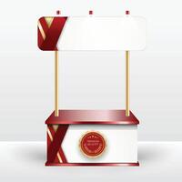 Luxury product display counter red gold Isolated from the white background. Display tables for sale. design illustration. vector