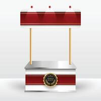 Luxury product display counter red gold Isolated from the white background. Display tables for sale. design illustration. vector
