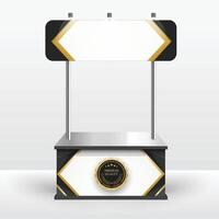 Luxury product display counter black gold Isolated from the white background. Display tables for sale. design illustration. vector