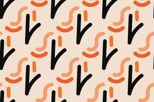 Fun colorful line doodle seamless pattern. Creative minimalist style art background for children or trendy design with basic shapes. Simple childish scribble backdrop. vector