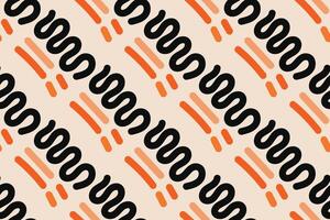 Fun colorful line doodle seamless pattern. Creative minimalist style art background for children or trendy design with basic shapes. Simple childish scribble backdrop. vector
