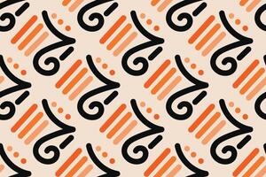 Fun colorful line doodle seamless pattern. Creative minimalist style art background for children or trendy design with basic shapes. Simple childish scribble backdrop. vector