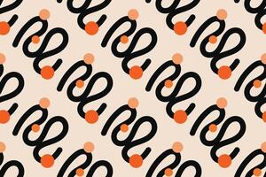 Fun colorful line doodle seamless pattern. Creative minimalist style art background for children or trendy design with basic shapes. Simple childish scribble backdrop. vector