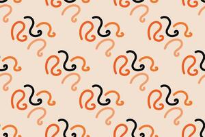 Fun colorful line doodle seamless pattern. Creative minimalist style art background for children or trendy design with basic shapes. Simple childish scribble backdrop. vector